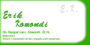 erik komondi business card